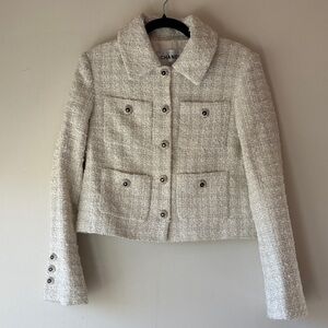 Chanel Women's Cream Textured Blazer